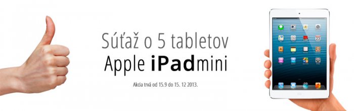 Súťaž o 5 špičkových tabletov Apple Ipad mini Súťaž o 5 špičkových tabletov Apple Ipad mini